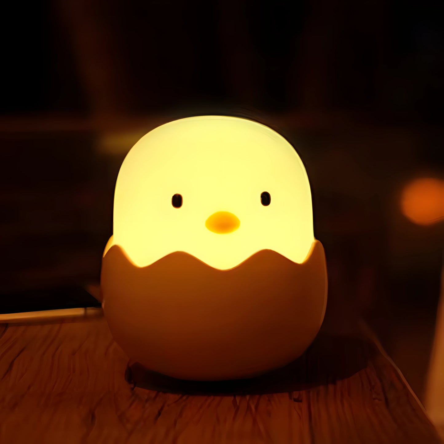 Eggshell Chicken Touch Night Light • USB Rechargeable • Adjustable Warm Glow