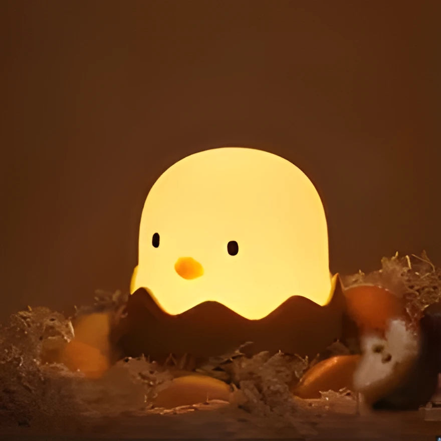 Eggshell Chicken Touch Night Light • USB Rechargeable • Adjustable Warm Glow