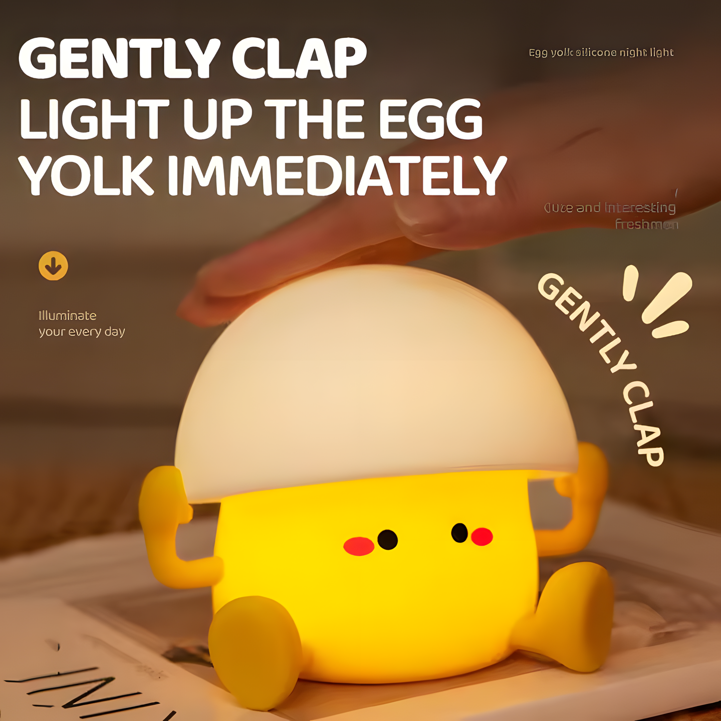 Cute Night Light Egg Yolk Lamp Mushroom Lamp Creative Desktop Decoration USB Charging Indoor Children Night Light Birthday Gift