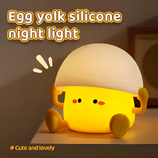 Cute Night Light Egg Yolk Lamp Mushroom Lamp Creative Desktop Decoration USB Charging Indoor Children Night Light Birthday Gift