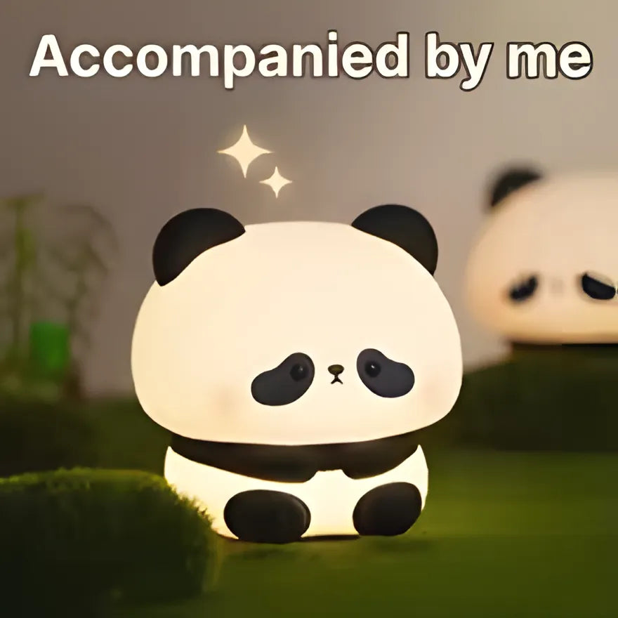 Panda LED Night Light Cute Silicone Night Light USB Rechargeable Touch Night Lamp Bedroom Timing Lamp Decoration Children's Gift