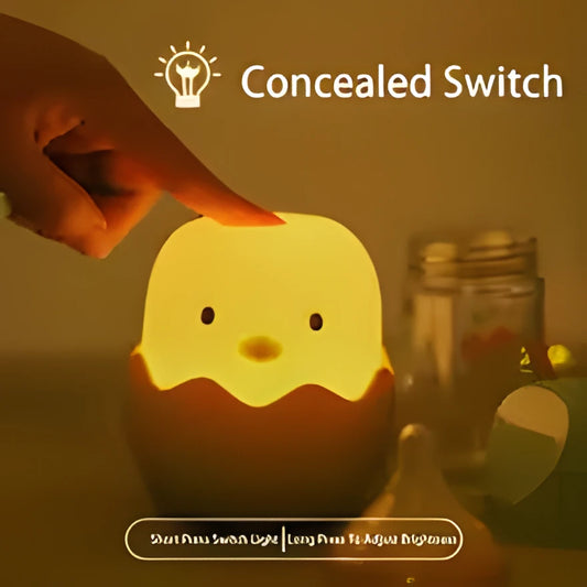 Eggshell Chicken Touch Night Light • USB Rechargeable • Adjustable Warm Glow