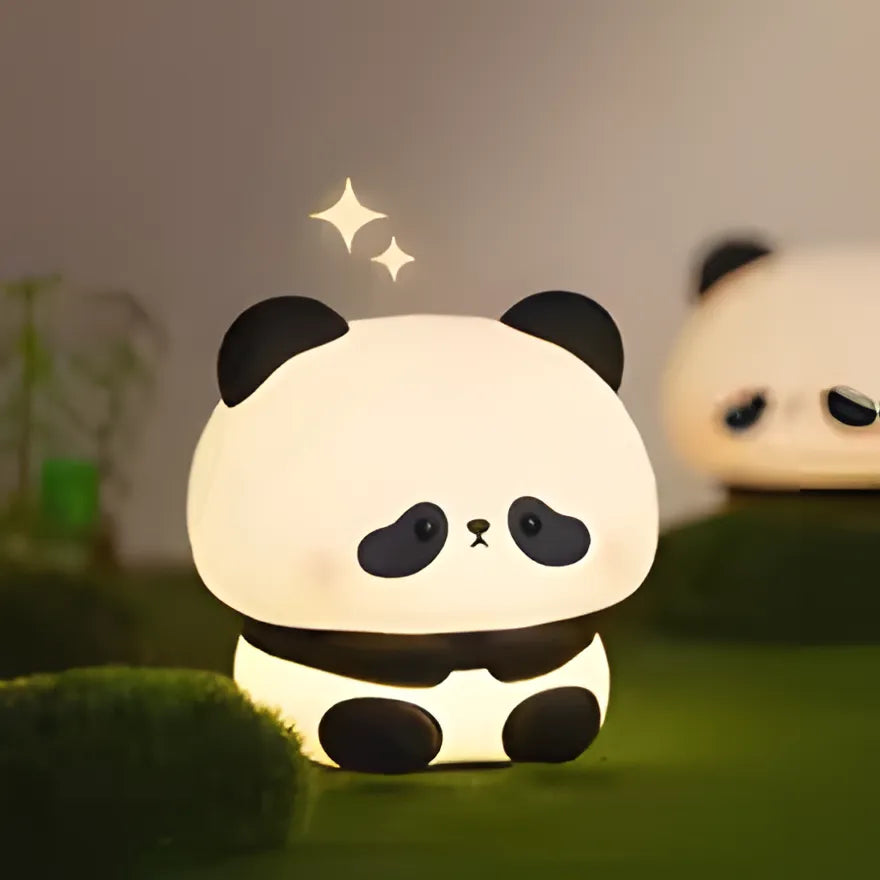 Panda LED Night Light Cute Silicone Night Light USB Rechargeable Touch Night Lamp Bedroom Timing Lamp Decoration Children's Gift